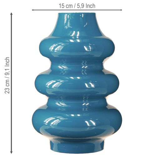 Article Vase, accessoire de décoration avec une surface ondulée pour une ambiance moderne, 23 cm
