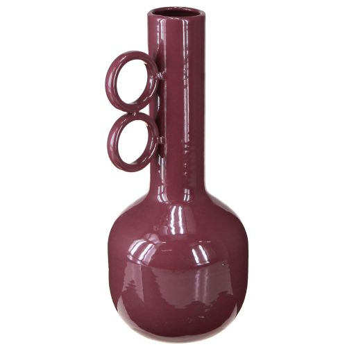 Article Vase moderne et artistique à long col et anses rondes, idéal pour les intérieurs élégants, 24 cm