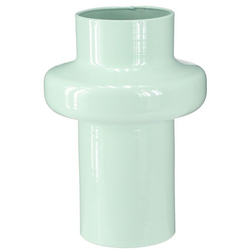 Floristik24 Vase métal déco Vert menthe pastel Ø16,5cm H23,5cm