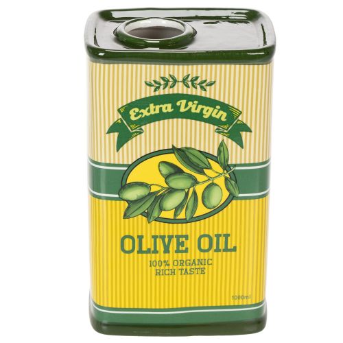 Vase à huile d'olive en céramique - Décoration de table idéale pour les fleurs séchées, 18 cm