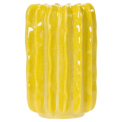 Article Vase en céramique motif cactus, design rainuré pour un intérieur moderne, 13 cm, lot de 4