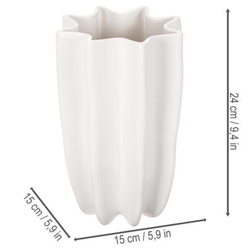 Vase côtelé, grand vase décoratif pour fleurs séchées, 24 cm | Floristik24.be