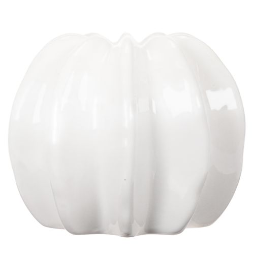 Vase en céramique en forme de citrouille, blanc, décoration intérieure, 15 cm | Floristik24.be