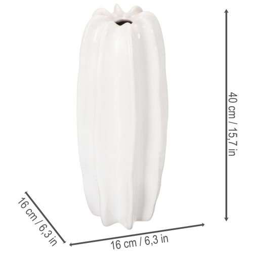 Vase côtelé, vase moderne en céramique pour fleurs séchées, 40 cm | Floristik24.be