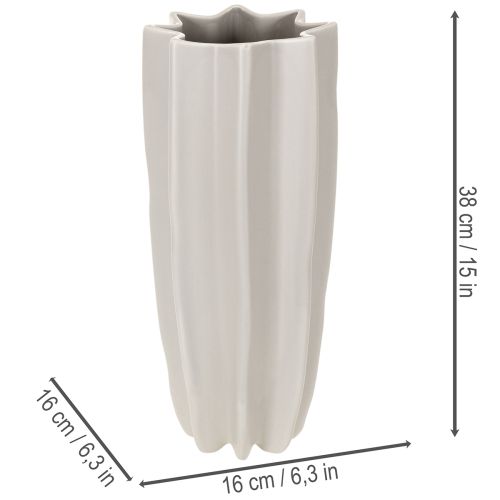 Vase côtelé moderne, grand vase décoratif pour fleurs séchées, 38 cm | Floristik24.be