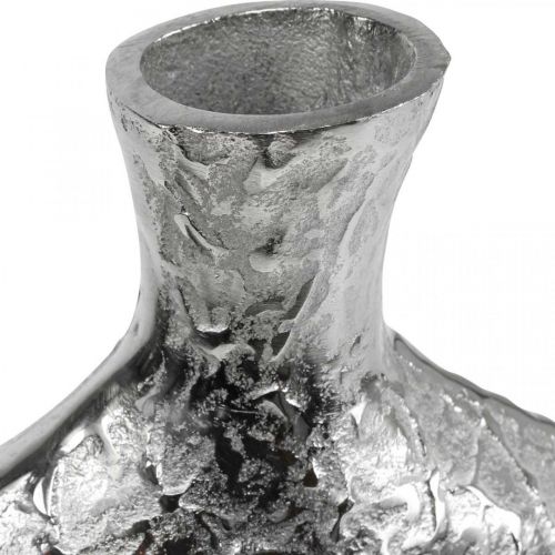 Article Vase décoratif métal martelé vase à fleurs argent 24x8x27cm
