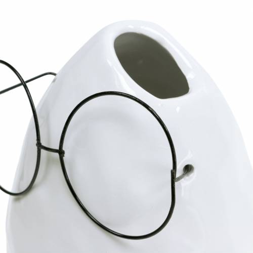 Article Vase avec verres décoration Pâques céramique blanc Ø8,5cm H13cm 3 pcs