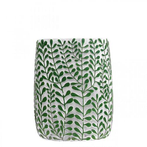 Article Vase à fleurs, décor céramique, aspect béton, vase à décor de vrilles Ø13cm H17cm
