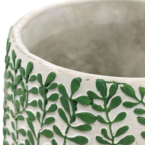 Article Pot en céramique avec vrilles de feuilles, jardinière, jardinière Ø18cm H14.5cm
