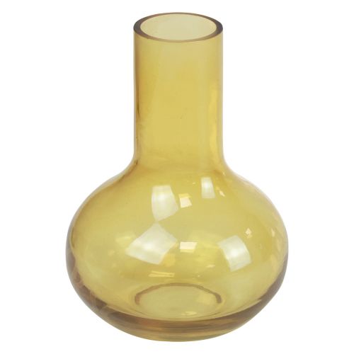 Vase vase en verre jaune vase à fleurs bulbeux verre Ø10,5cm H15cm