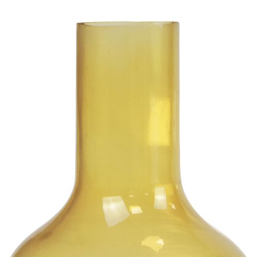 Article Vase vase en verre jaune vase à fleurs bulbeux verre Ø10,5cm H15cm