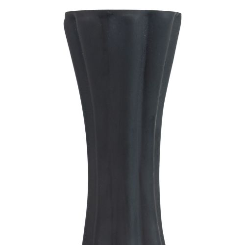 Article Vase vase verre noir rainures vase fleur verre Ø6cm H18cm
