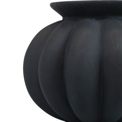 Article Vase vase en verre noir vase décoratif bulbeux verre Ø11cm H9cm