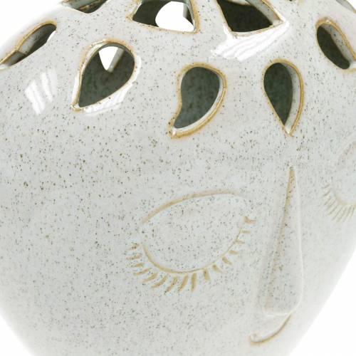 Floristik24 Vase avec crème pour le visage, beige H18cm aspect faïence 1 pce