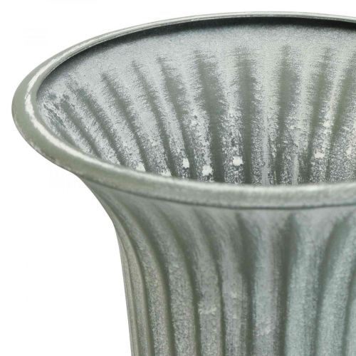 Floristik24 Vase décoratif vase coupe vintage vase gobelet gris H21,5cm Ø15cm