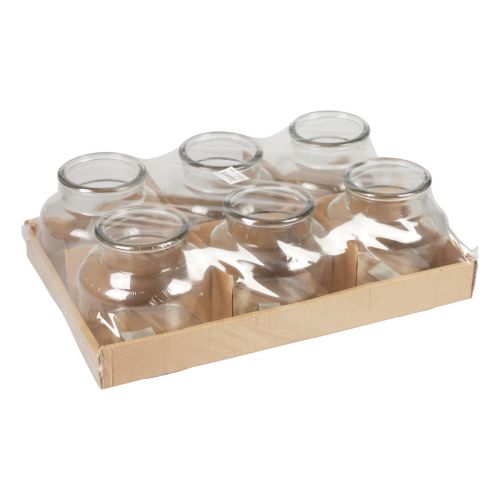 Floristik24 Mini vases décoration en verre vases en verre rétro Ø12cm H12cm 6 pcs