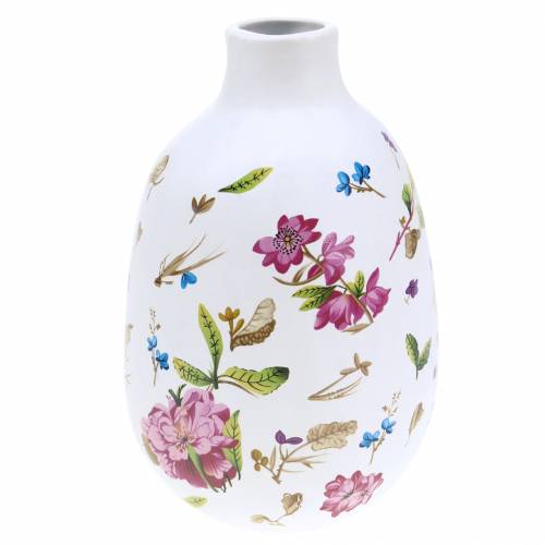 Floristik24 Vase décoratif floral blanc Ø11cm H17,5cm