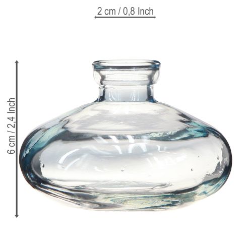 Article Vases bombés en verre Vase déco teinté bleu Ø9cm H6cm 6pcs