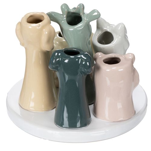 Article Vase contenant des figurines d'animaux décoratives, idéal pour une décoration de chambre ludique, 13 cm