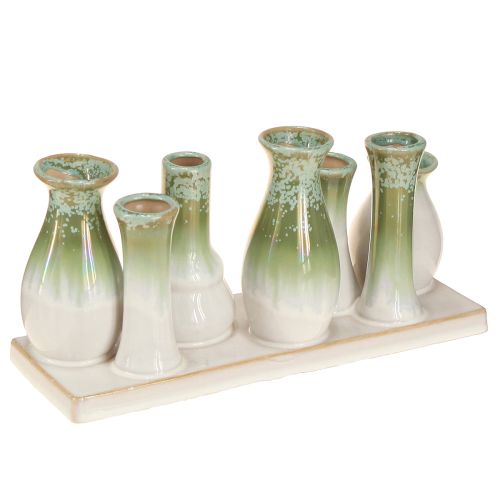 Vases décoratifs en céramique sur plateau, objet de décoration polyvalent, 26 cm
