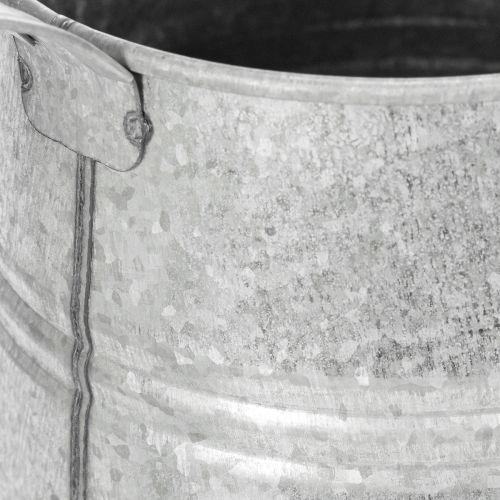 Arrosoir décoratif galvanisé, métal gris, style vintage, 1,7 L, H 23 cm, idéal pour les décorations florales et les jardinières élégantes. | Floristik24.be