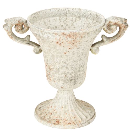 Coupe déco avec anses Vintage Métal Shabby Chic H14,5cm