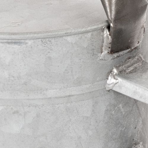 Arrosoir vintage en métal gris argenté, élégant objet de décoration de jardin, vase à fleurs, L 53 cm x H 29 cm | Floristik24.be