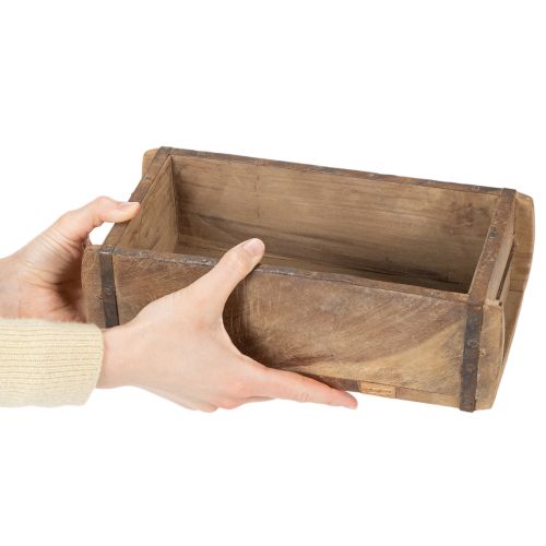Jardinière vintage en bois, forme brique, 30 cm | Floristik24.be
