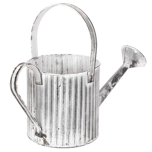 Pot de fleurs vintage Ø17cm, arrosoir décoratif, pot en métal style shabby chic | Floristik24.be