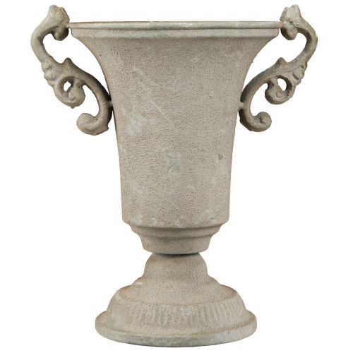 Article Trophée vintage trophée en métal gris avec anse H22,5cm