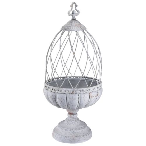 Article Coupe à l'ancienne en métal style cage à oiseaux Gris 26×61cm