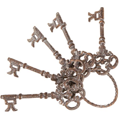 Article Porte-clés décoratif vintage en métal rouille H20,5 cm
