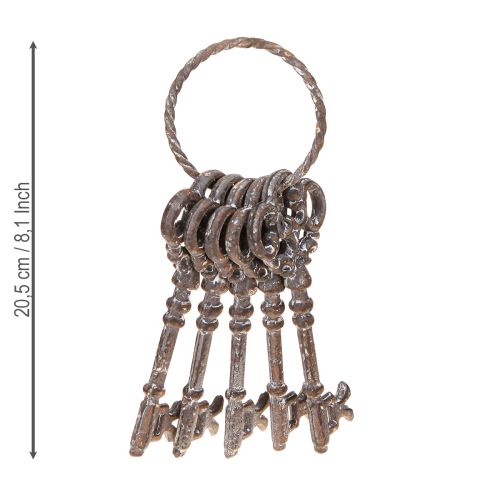 Article Porte-clés décoratif vintage en métal rouille H20,5 cm