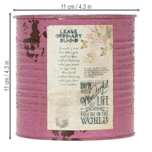 Article Jardinière décorative vintage en métal violet, décoration estivale Ø11cm H10.5cm