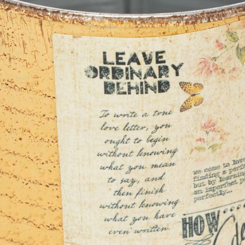 Article Pot de fleurs/boîte en métal style vintage avec inscription, pour décoration intérieure, 11 cm, lot de 3