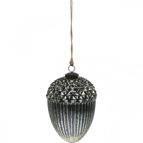 Article Décoration sapin de Noël vintage gland verre pendentif Noël H20cm Ø14cm