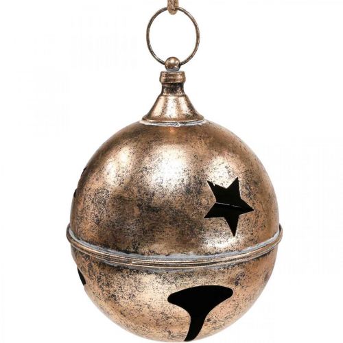 Floristik24 Boule décorative vintage cloche de Noël pince XXL Ø25cm