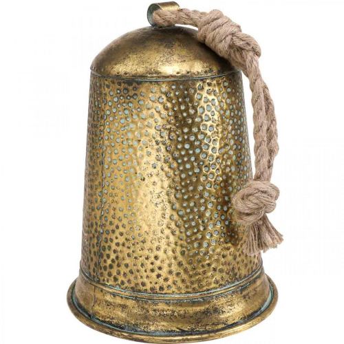 Floristik24 Déco cloche métal laiton dé à coudre vintage Ø25cm H34cm