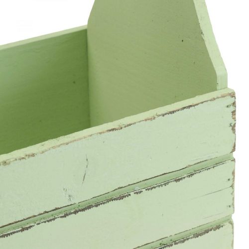 Floristik24 Boîte à fleurs vintage jardinière en bois vert 28×14×31cm