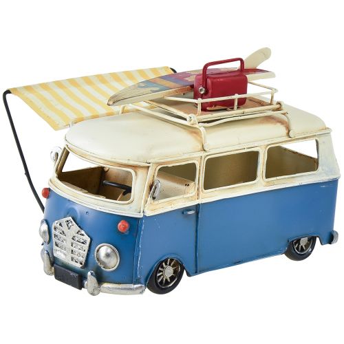 Floristik24 Décoration de table vintage déco bus métal avec cadre photo 20×15×13,5cm