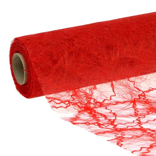 Chemin de table rouge intissé 30 cm x 25 m-451157