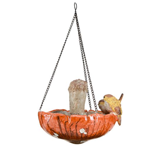 Article Décoration oiseau automne à suspendre champignon avec 2 oiseaux Ø20cm H15cm