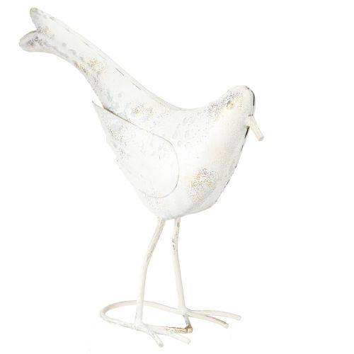 Floristik24 Décoration Oiseau Métal Blanc Vintage 29cmx24,5cm