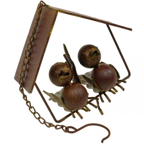Article Déco oiseaux à suspendre rouille déco métal marron 14.5×16cm