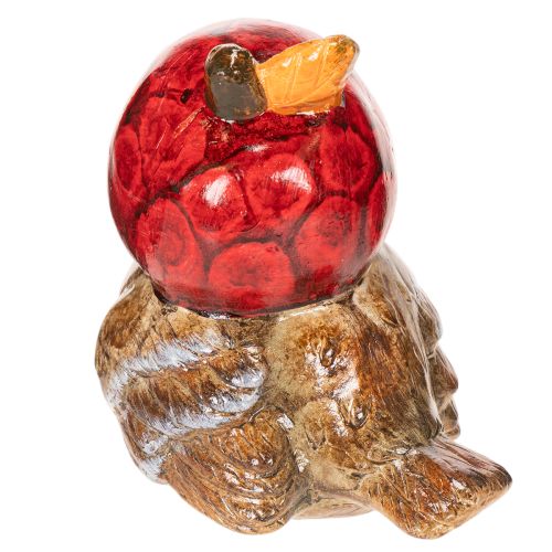 Figurine décorative d'oiseau avec chapeau en forme de pomme rouge, décoration d'automne, 13 cm | Floristik24.be