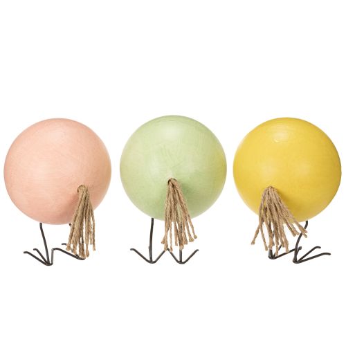 Article Figurines décoratives de poussins, idéales pour égayer le printemps et Pâques, 12 cm, lot de 3.