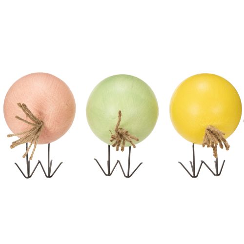 Article Figurines décoratives poussins ronds pour une touche de légèreté et de fantaisie, 9,5 cm, lot de 3