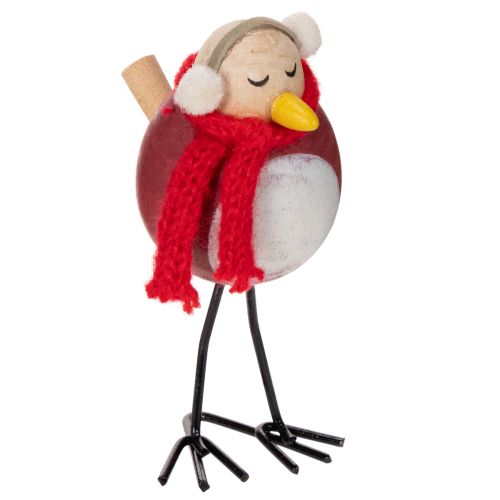 Figurine décorative d'oiseau avec écharpe, décoration hivernale, 11 cm, lot de 4 acheter | Floristik24.be