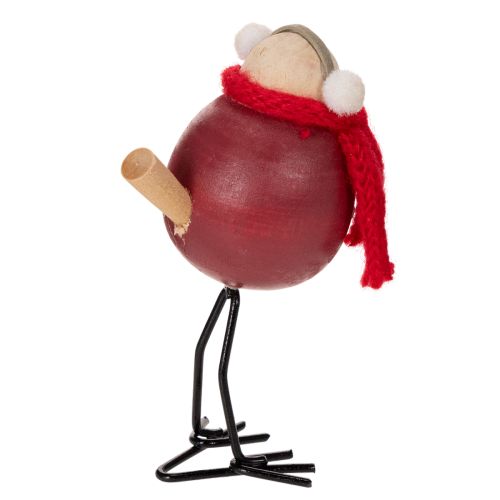 Figurine décorative d'oiseau avec écharpe, décoration hivernale, 11 cm, lot de 4 | Floristik24.be