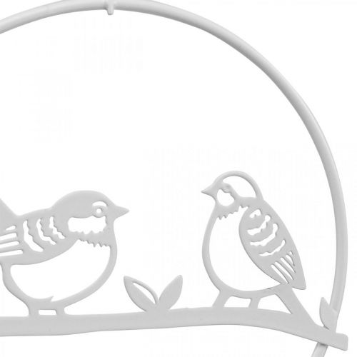 Article Oiseau déco fenêtre décoration ressort, métal blanc Ø12cm 4pcs